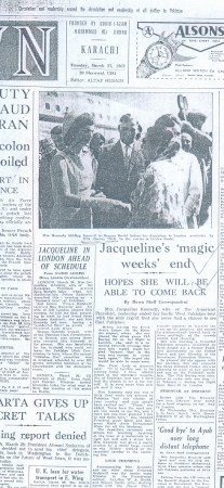 Newspaper covering her visit