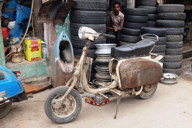 7 - A Vespa skeleton ready for refurbishment