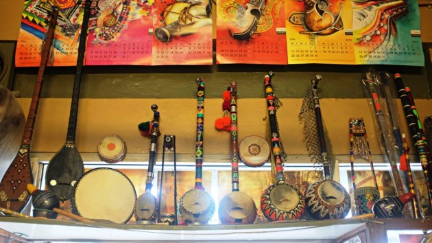 2 - Colorful sarangis on display at Sohail Music Palace